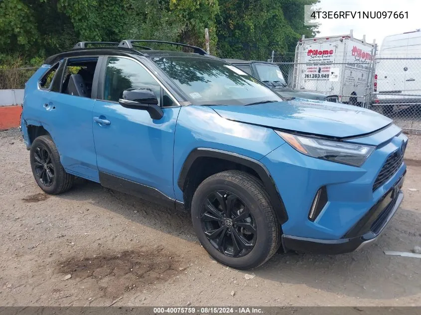 2022 Toyota Rav4 Hybrid Xse VIN: 4T3E6RFV1NU097661 Lot: 40075759