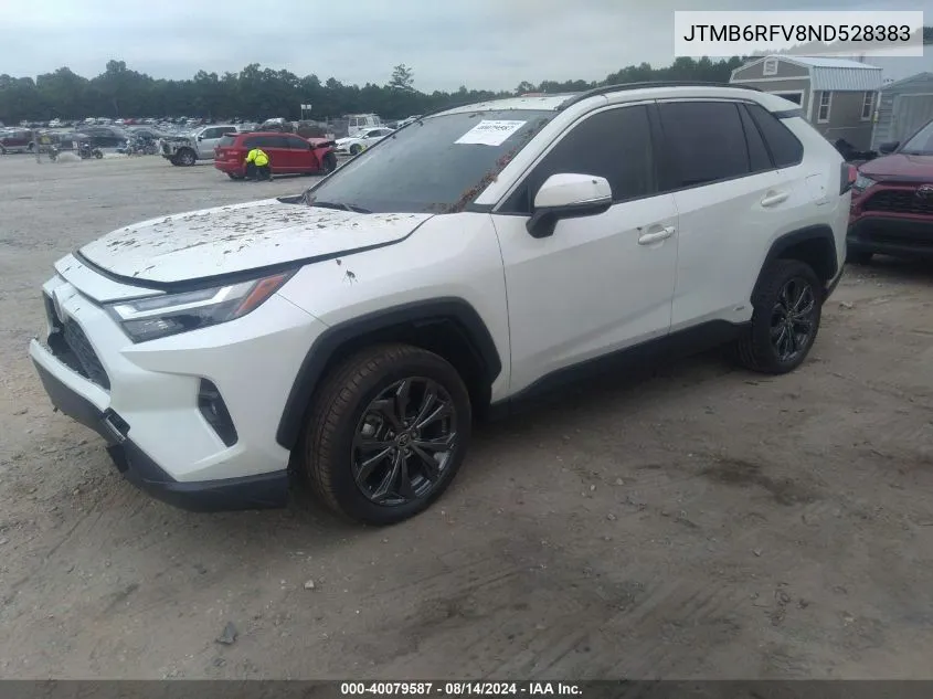 2022 Toyota Rav4 Hybrid Xle Premium VIN: JTMB6RFV8ND528383 Lot: 40079587