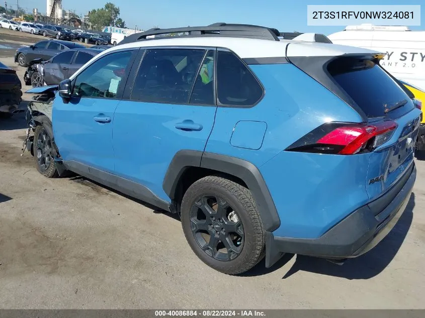 2022 Toyota Rav4 Trd Off Road VIN: 2T3S1RFV0NW324081 Lot: 40086884