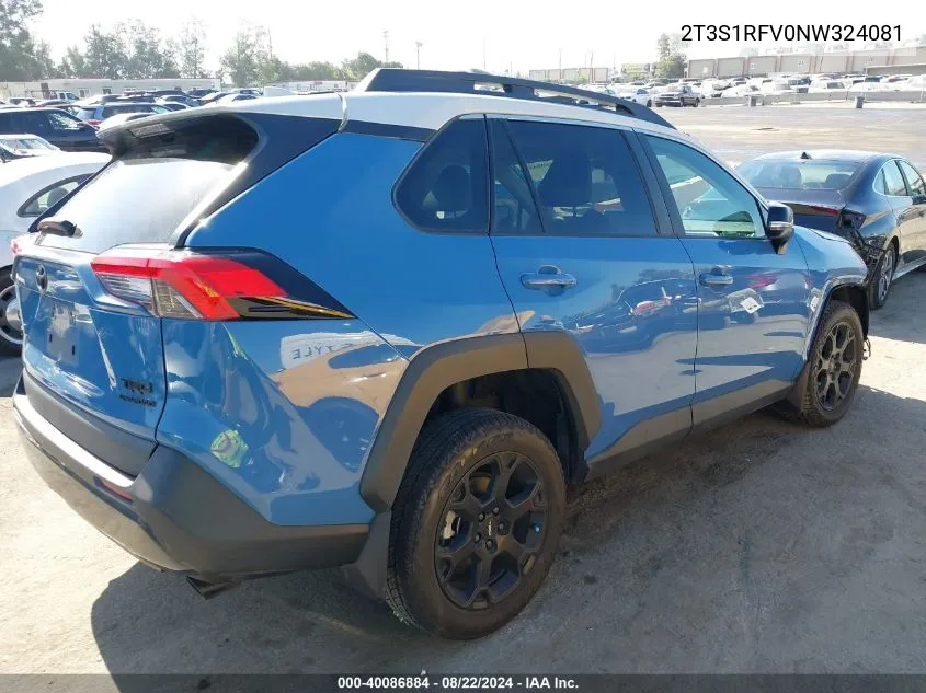 2022 Toyota Rav4 Trd Off Road VIN: 2T3S1RFV0NW324081 Lot: 40086884