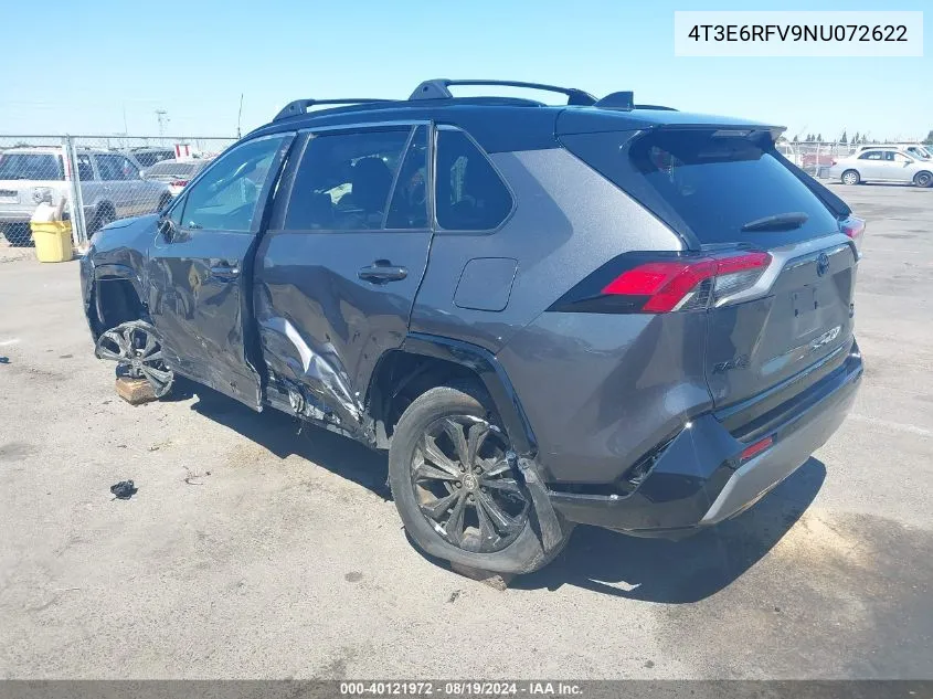 2022 Toyota Rav4 Hybrid Xse VIN: 4T3E6RFV9NU072622 Lot: 40121972