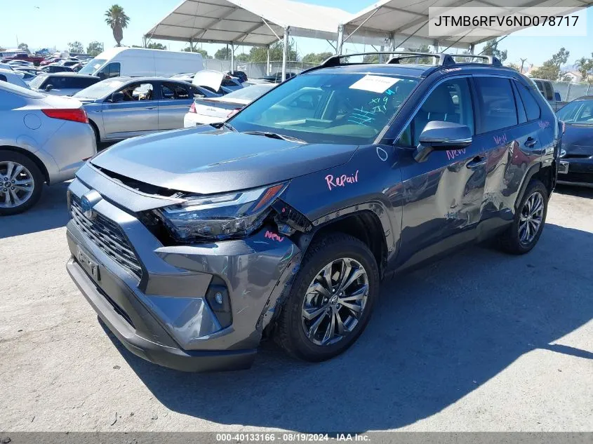 2022 Toyota Rav4 Hybrid Xle Premium VIN: JTMB6RFV6ND078717 Lot: 40133166