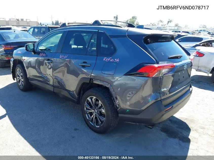 2022 Toyota Rav4 Hybrid Xle Premium VIN: JTMB6RFV6ND078717 Lot: 40133166