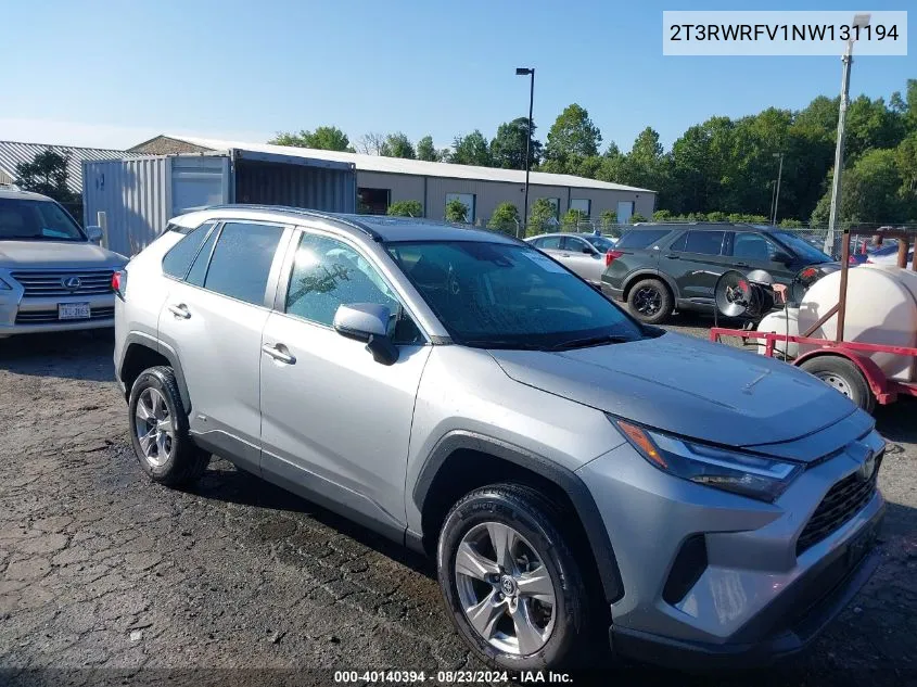 2022 Toyota Rav4 Hybrid Xle VIN: 2T3RWRFV1NW131194 Lot: 40140394