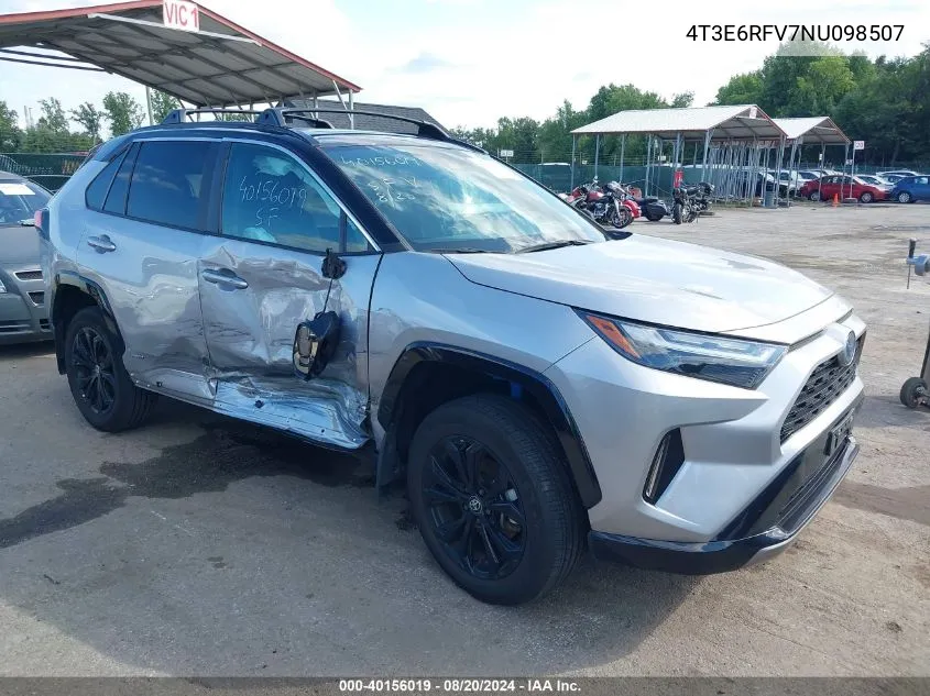 2022 Toyota Rav4 Hybrid Xse VIN: 4T3E6RFV7NU098507 Lot: 40156019