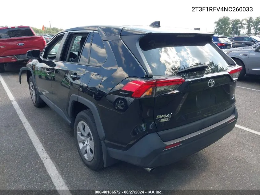 2022 Toyota Rav4 Le VIN: 2T3F1RFV4NC260033 Lot: 40186572