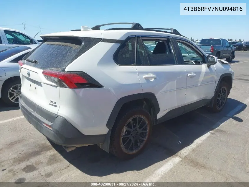 2022 Toyota Rav4 Hybrid Xle Premium VIN: 4T3B6RFV7NU094816 Lot: 40200631