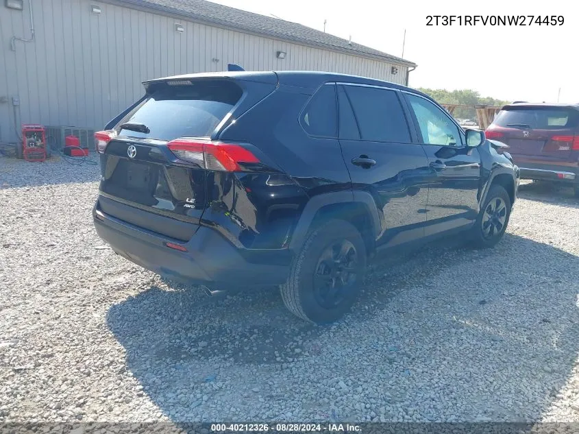 2T3F1RFV0NW274459 2022 Toyota Rav4 Le