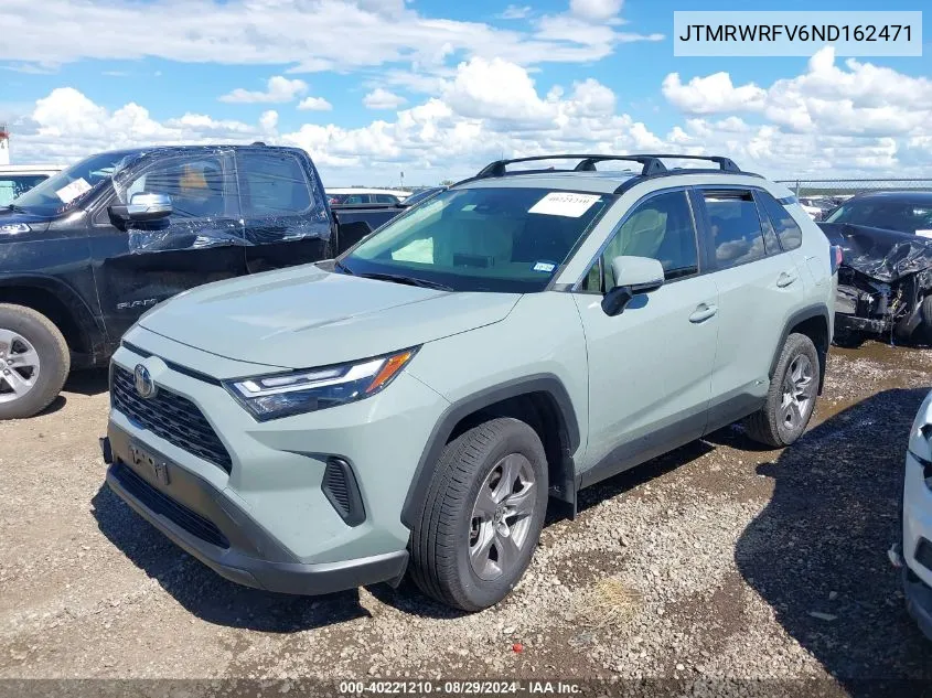 2022 Toyota Rav4 Hybrid Xle VIN: JTMRWRFV6ND162471 Lot: 40221210