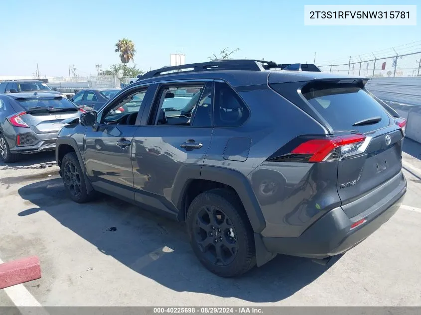 2022 Toyota Rav4 Trd Off Road VIN: 2T3S1RFV5NW315781 Lot: 40225698