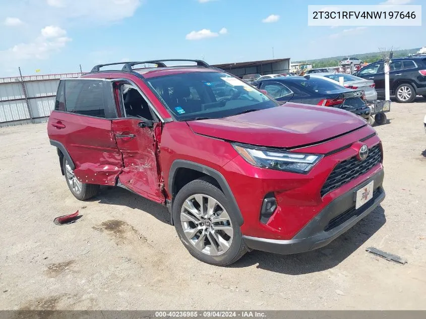 2022 Toyota Rav4 Xle Premium VIN: 2T3C1RFV4NW197646 Lot: 40236985