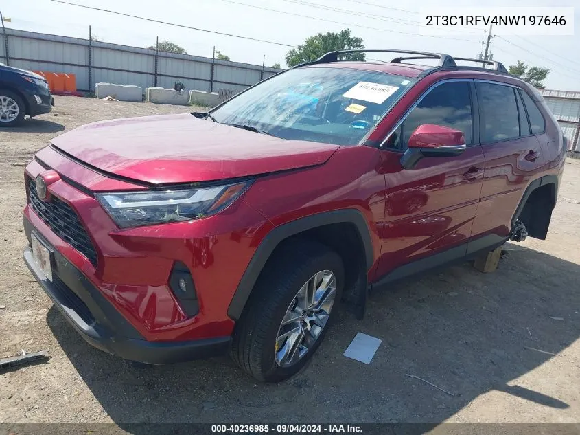 2022 Toyota Rav4 Xle Premium VIN: 2T3C1RFV4NW197646 Lot: 40236985