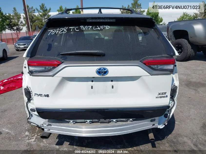 2022 Toyota Rav4 Hybrid Xse VIN: 4T3E6RFV4NU071023 Lot: 40244253