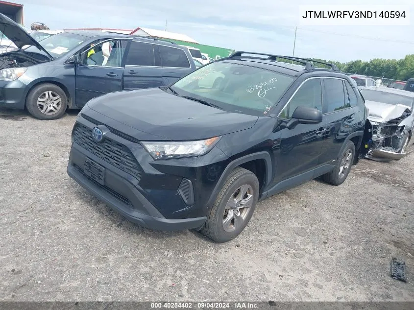 2022 Toyota Rav4 Hybrid Le VIN: JTMLWRFV3ND140594 Lot: 40254402