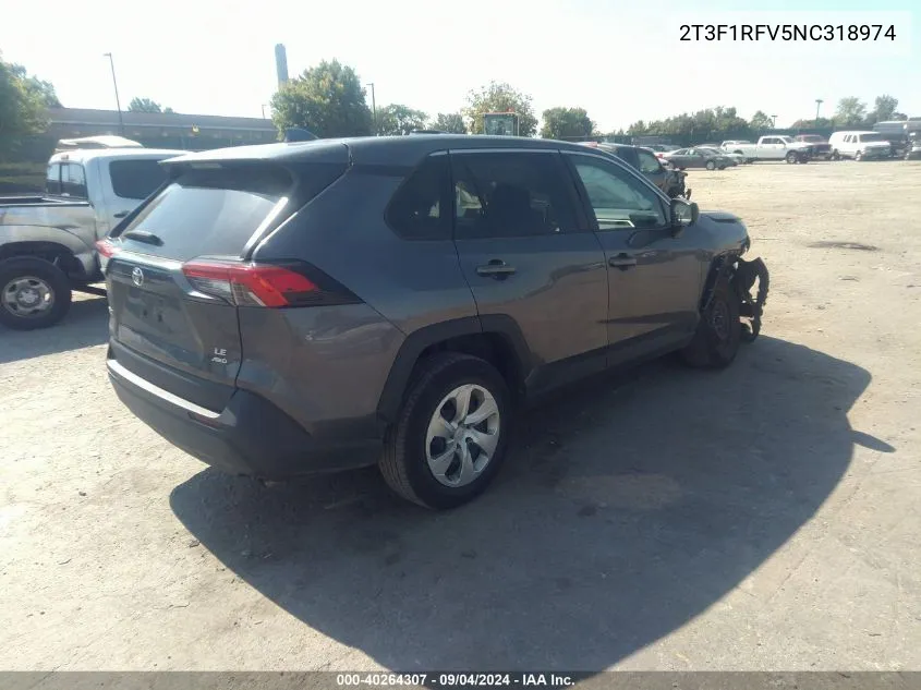 2022 Toyota Rav4 Le VIN: 2T3F1RFV5NC318974 Lot: 40264307