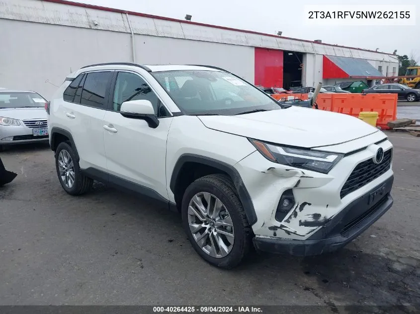 2022 Toyota Rav4 Xle Premium VIN: 2T3A1RFV5NW262155 Lot: 40264425