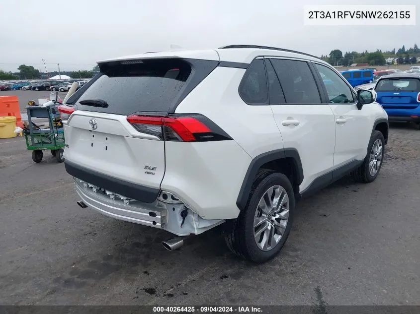 2022 Toyota Rav4 Xle Premium VIN: 2T3A1RFV5NW262155 Lot: 40264425