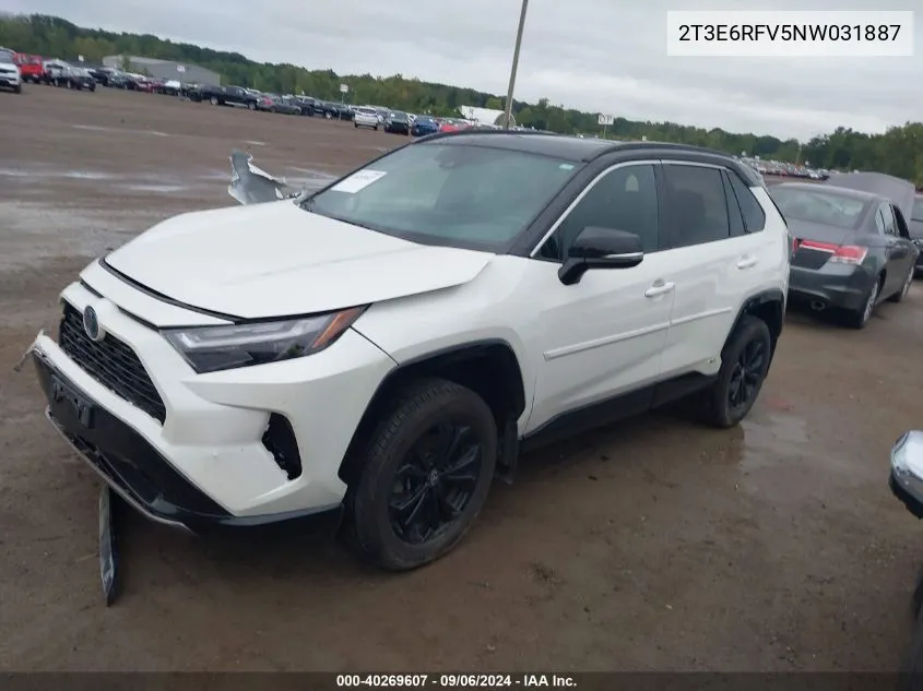 2022 Toyota Rav4 Xse VIN: 2T3E6RFV5NW031887 Lot: 40269607