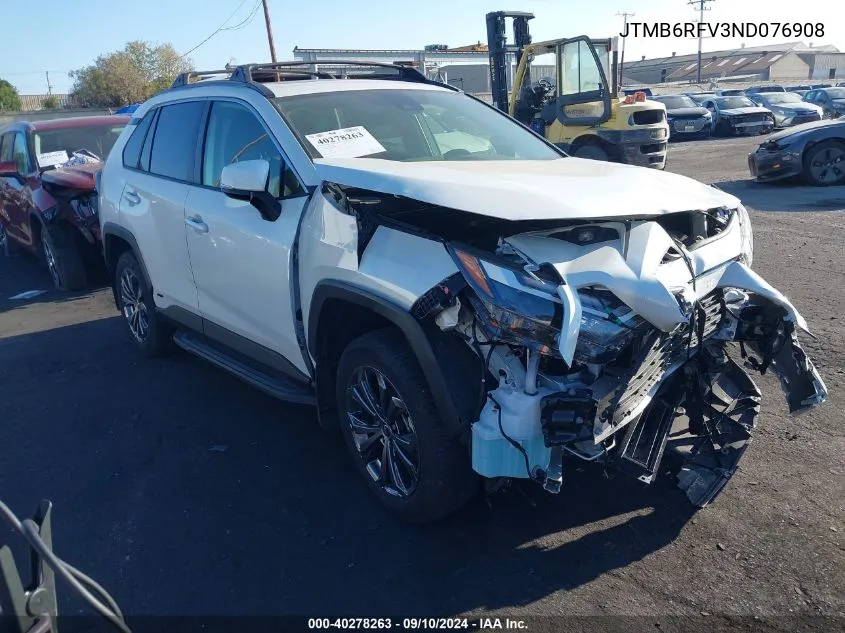 2022 Toyota Rav4 Xle Premium VIN: JTMB6RFV3ND076908 Lot: 40278263