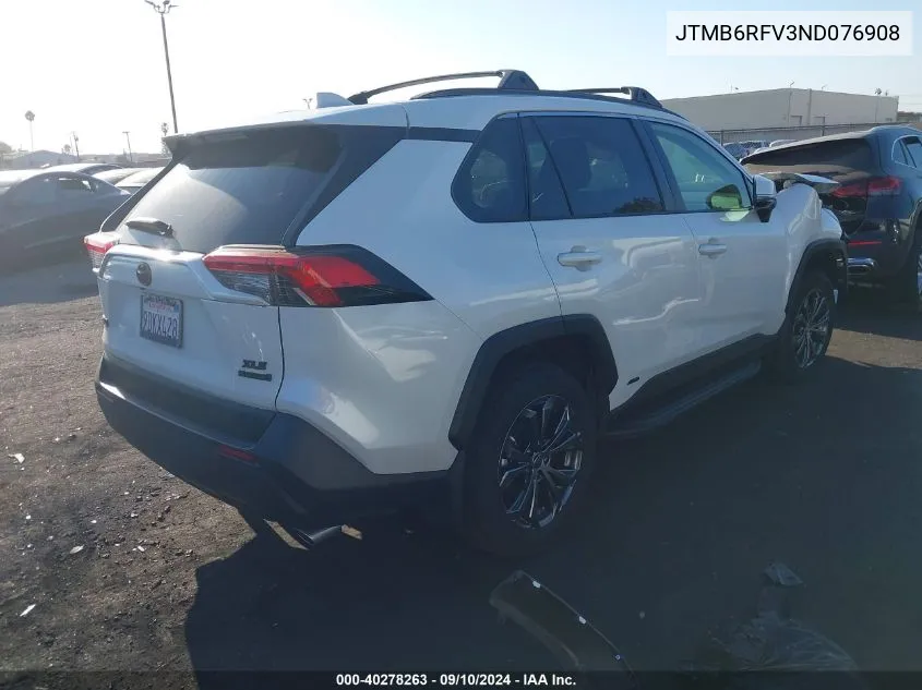 2022 Toyota Rav4 Xle Premium VIN: JTMB6RFV3ND076908 Lot: 40278263