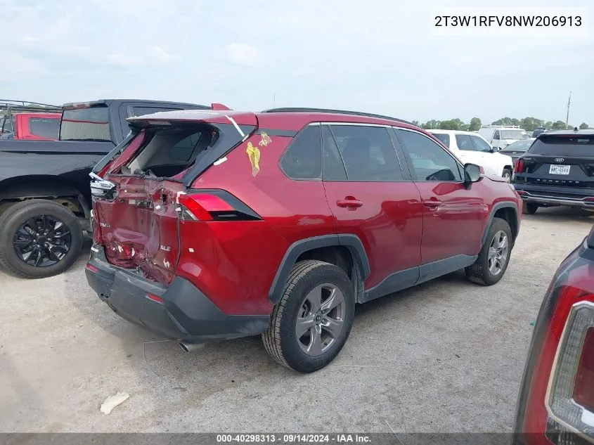 2022 Toyota Rav4 Xle VIN: 2T3W1RFV8NW206913 Lot: 40298313