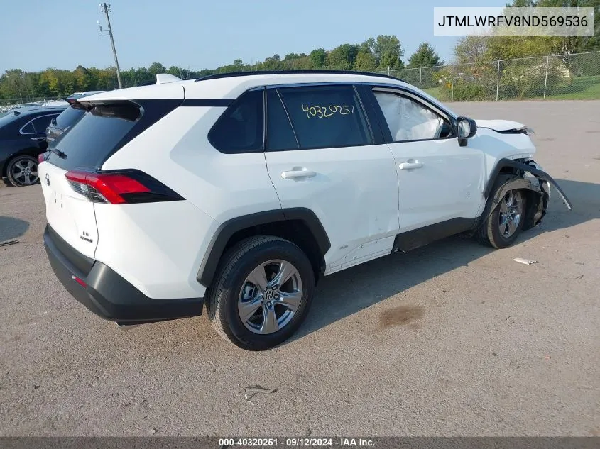 2022 Toyota Rav4 Le VIN: JTMLWRFV8ND569536 Lot: 40320251