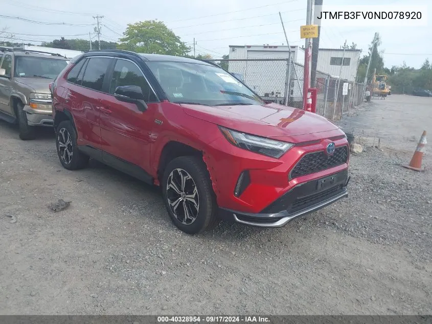 2022 Toyota Rav4 Prime Xse VIN: JTMFB3FV0ND078920 Lot: 40328954