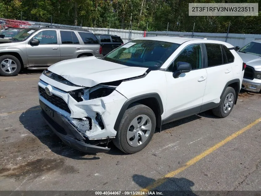 2022 Toyota Rav4 Le VIN: 2T3F1RFV3NW323511 Lot: 40344067