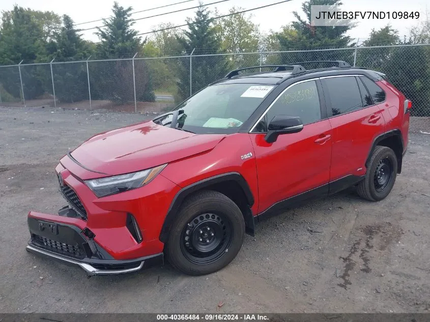 2022 Toyota Rav4 Prime Xse VIN: JTMEB3FV7ND109849 Lot: 40365484