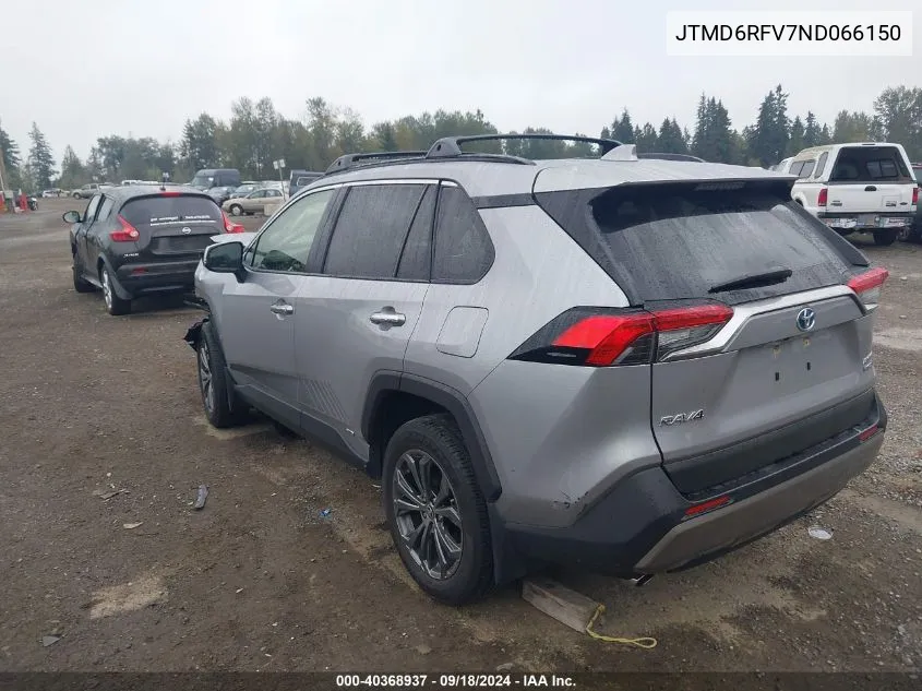 2022 Toyota Rav4 Limited VIN: JTMD6RFV7ND066150 Lot: 40368937