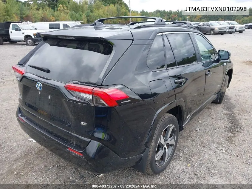 2022 Toyota Rav4 Prime Se VIN: JTMAB3FVXND102098 Lot: 40372287