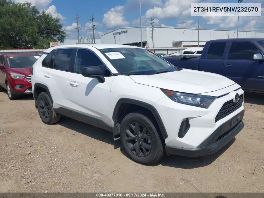 2022 Toyota Rav4 Le VIN: 2T3H1RFV5NW232670 Lot: 40377010