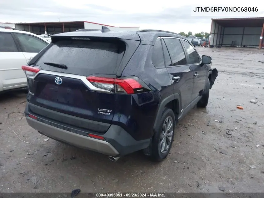 JTMD6RFV0ND068046 2022 Toyota Rav4 Hybrid Limited