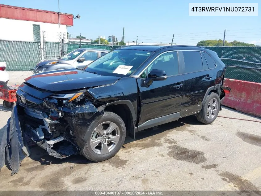 2022 Toyota Rav4 Hybrid Xle VIN: 4T3RWRFV1NU072731 Lot: 40400107