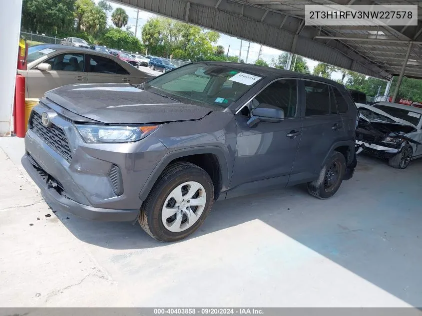 2022 Toyota Rav4 Le VIN: 2T3H1RFV3NW227578 Lot: 40403858