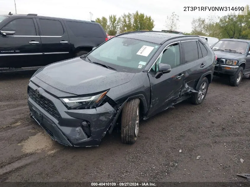 2T3P1RFV0NW314690 2022 Toyota Rav4 Xle