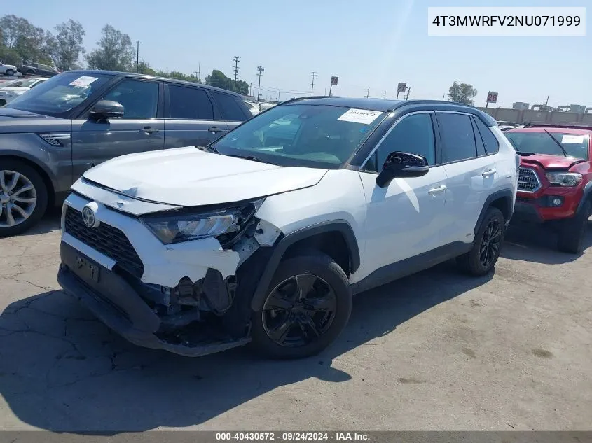 2022 Toyota Rav4 Hybrid Le VIN: 4T3MWRFV2NU071999 Lot: 40430572