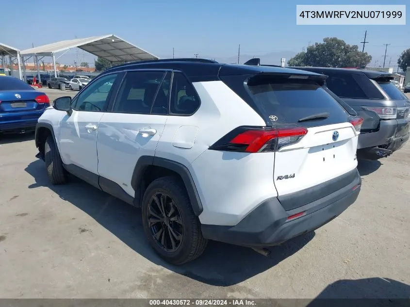 2022 Toyota Rav4 Hybrid Le VIN: 4T3MWRFV2NU071999 Lot: 40430572