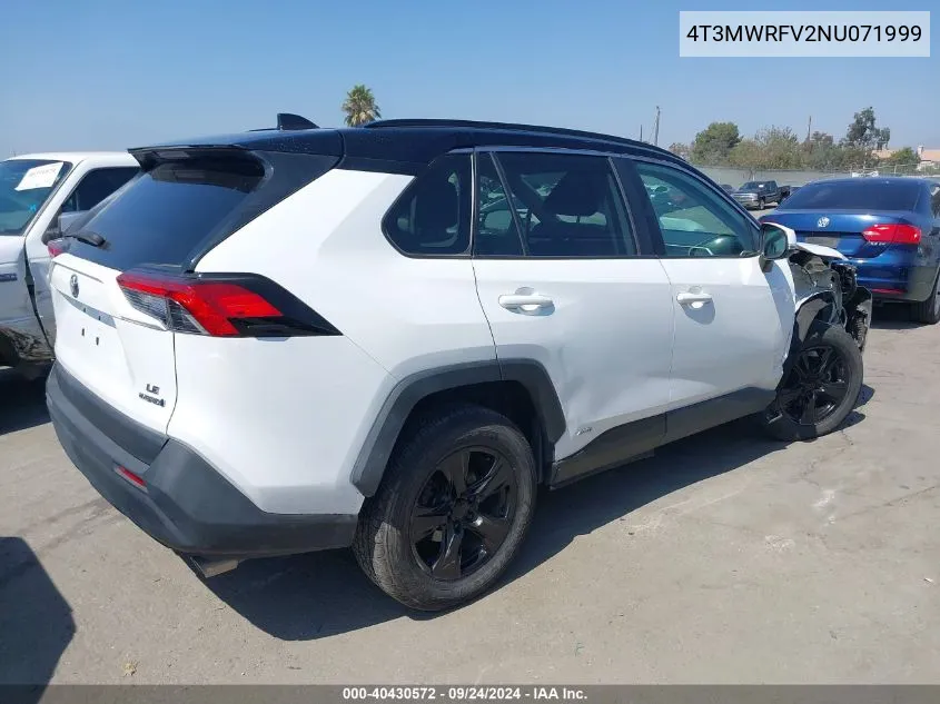 2022 Toyota Rav4 Hybrid Le VIN: 4T3MWRFV2NU071999 Lot: 40430572