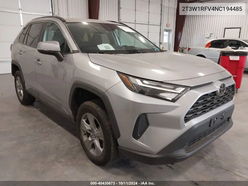 2022 Toyota Rav4 Xle VIN: 2T3W1RFV4NC194485 Lot: 40430673