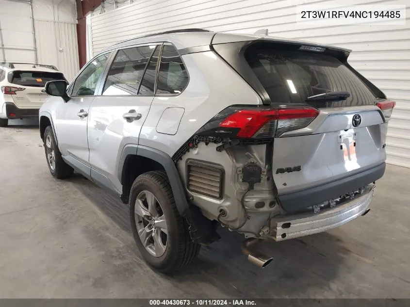 2022 Toyota Rav4 Xle VIN: 2T3W1RFV4NC194485 Lot: 40430673