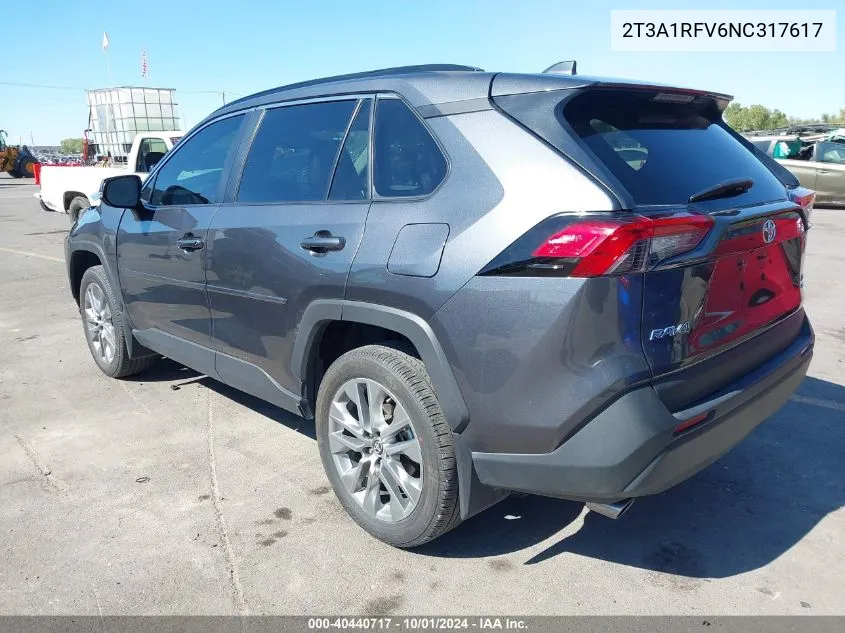 2022 Toyota Rav4 Xle Premium VIN: 2T3A1RFV6NC317617 Lot: 40440717