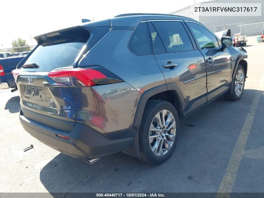 2022 Toyota Rav4 Xle Premium VIN: 2T3A1RFV6NC317617 Lot: 40440717