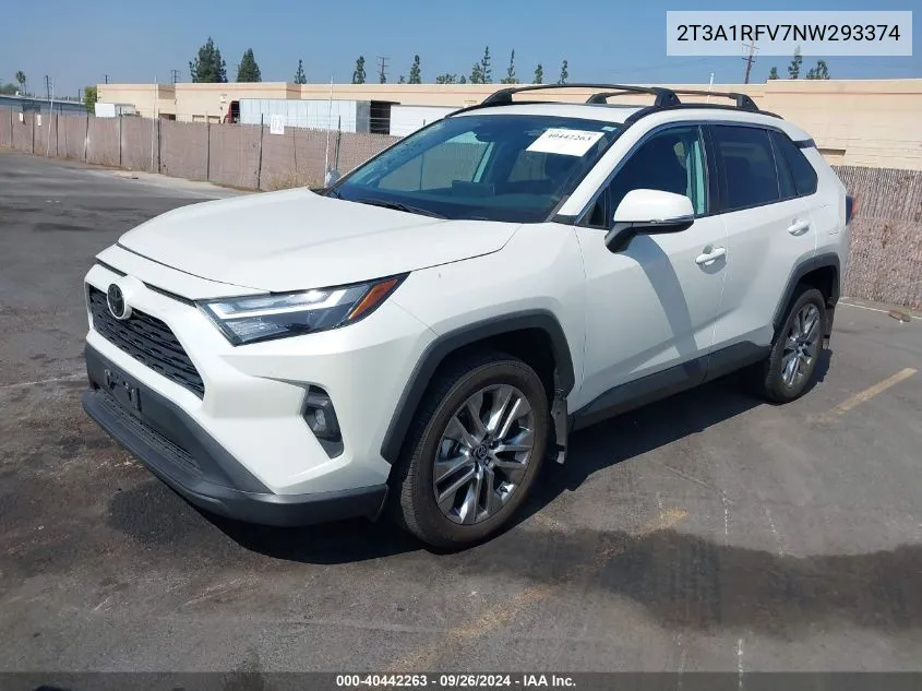 2022 Toyota Rav4 Xle Premium VIN: 2T3A1RFV7NW293374 Lot: 40442263