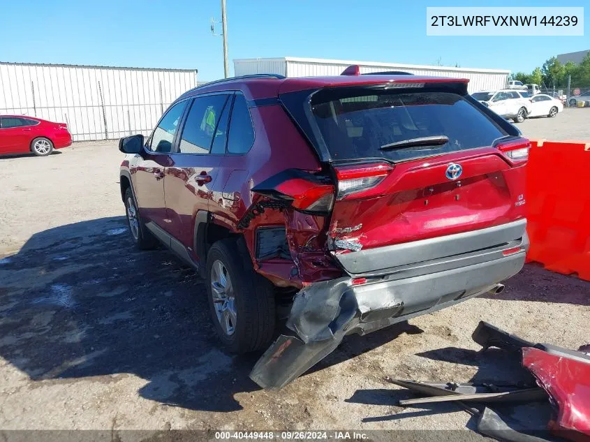 2022 Toyota Rav4 Hybrid Le VIN: 2T3LWRFVXNW144239 Lot: 40449448