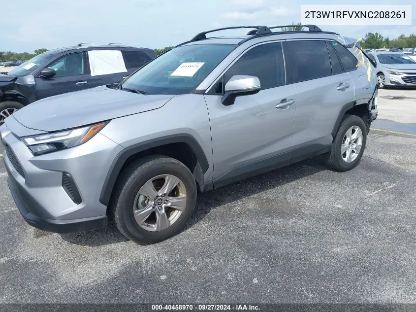 2022 Toyota Rav4 Xle VIN: 2T3W1RFVXNC208261 Lot: 40458970