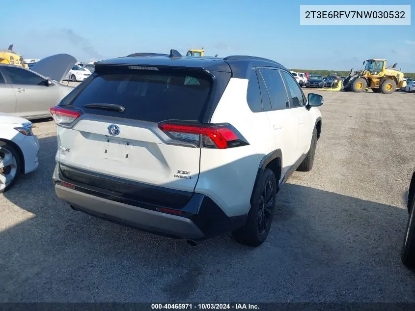 2022 Toyota Rav4 Hybrid Xse VIN: 2T3E6RFV7NW030532 Lot: 40465971