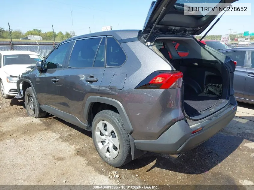 2022 Toyota Rav4 Le VIN: 2T3F1RFV1NC278652 Lot: 40481396