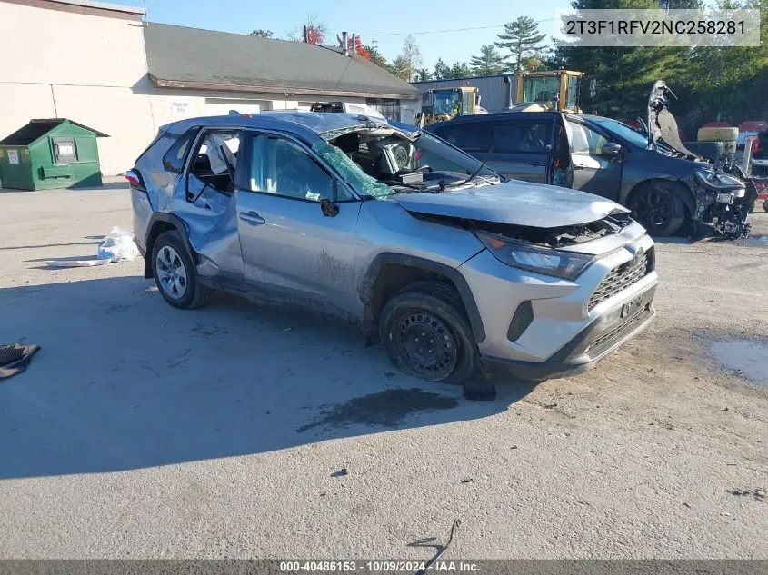 2022 Toyota Rav4 Le VIN: 2T3F1RFV2NC258281 Lot: 40486153