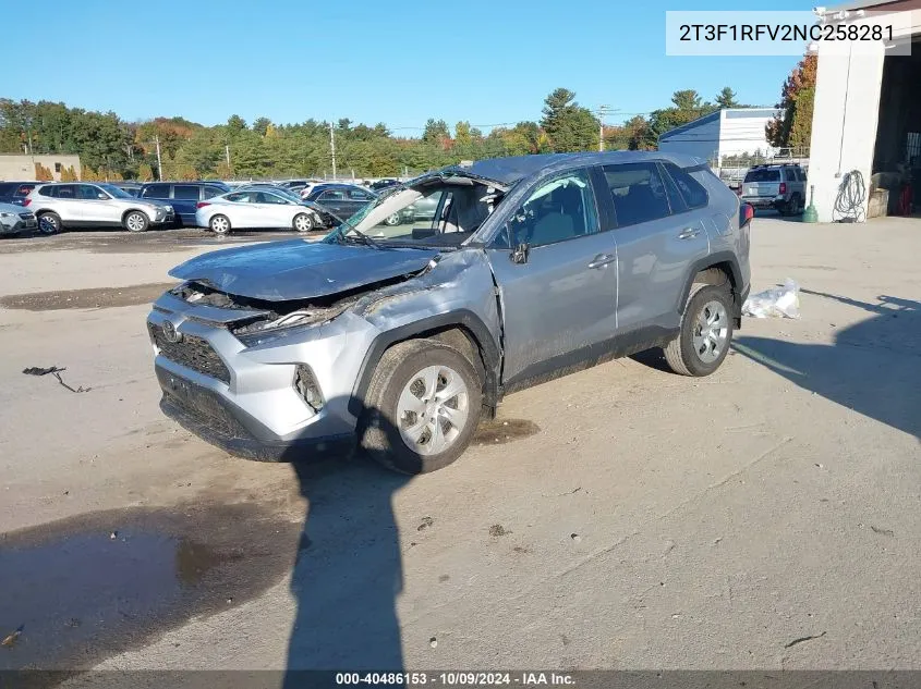 2022 Toyota Rav4 Le VIN: 2T3F1RFV2NC258281 Lot: 40486153